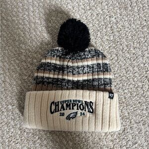 Philadelphia eagles NFL SUPER BOWL 47 Brand Cream Knit Beanie